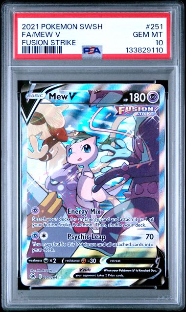 Mew V Alternate Full Art PSA 10 cert image (cert# 133829110)