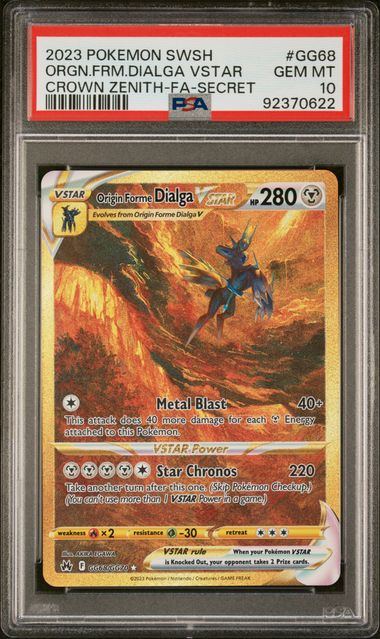 Origin Forme Dialga VSTAR Secret PSA 10 cert image (cert# 92370622)