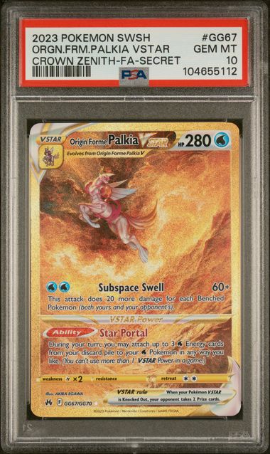 Origin Forme Palkia VSTAR Secret PSA 10 cert image (cert# 104655112)