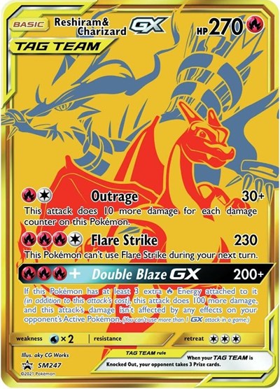 Reshiram & Charizard GX — Near Mint (Sun & Moon Promo)