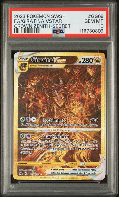 Giratina VSTAR Secret PSA 10 cert image (cert# 116780809)